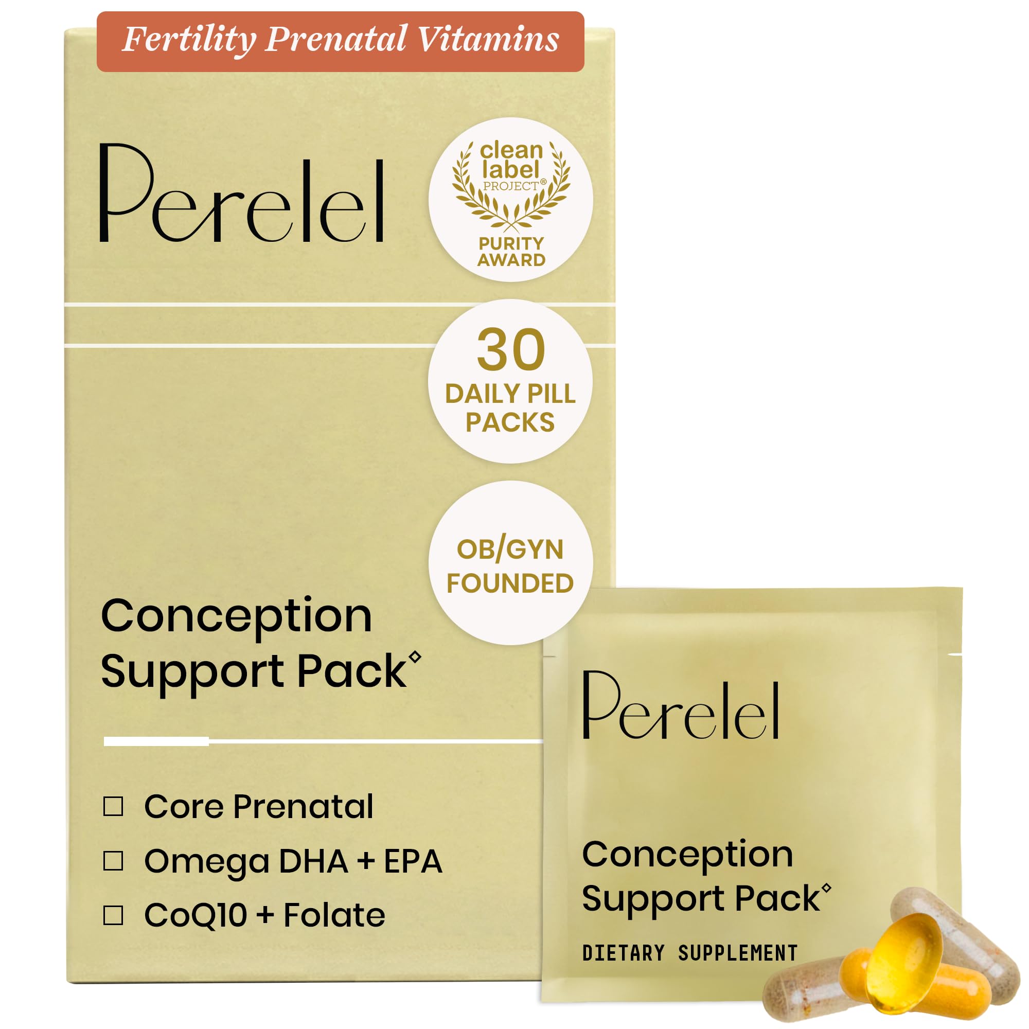 Perelel Conception Prenatal Multivitamin with DHA & Folate

