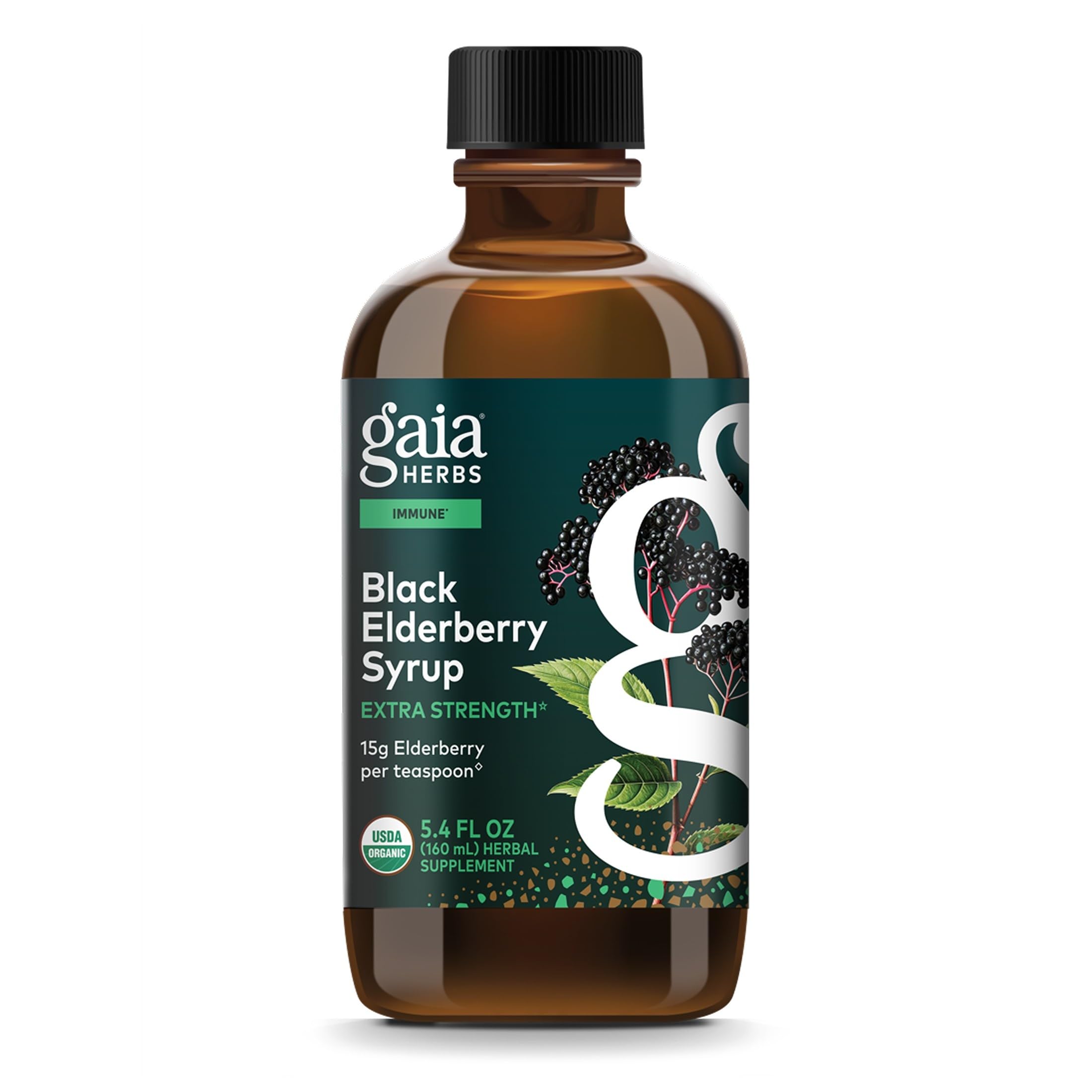 Gaia Herbs Black Elderberry Syrup for Immune Support

