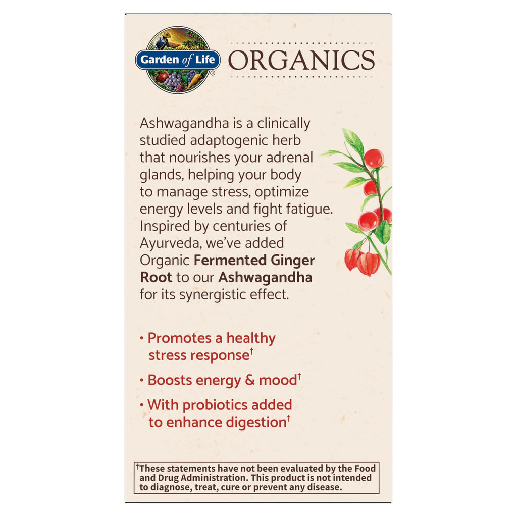 Garden of Life Organic Ashwagandha with Probiotics & Ginger

