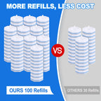 Zeefpod Toilet Wand Refills - 4X Cleaning Power


