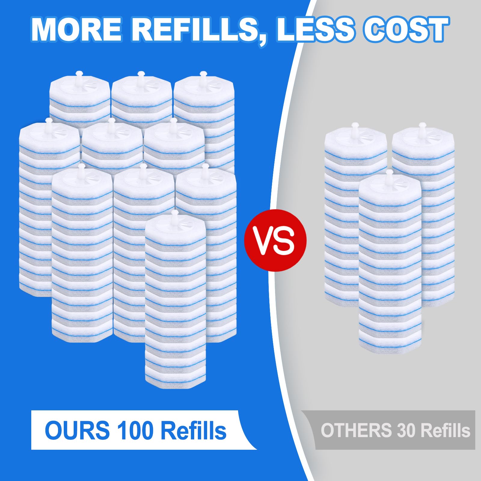 Zeefpod Toilet Wand Refills - 4X Cleaning Power

