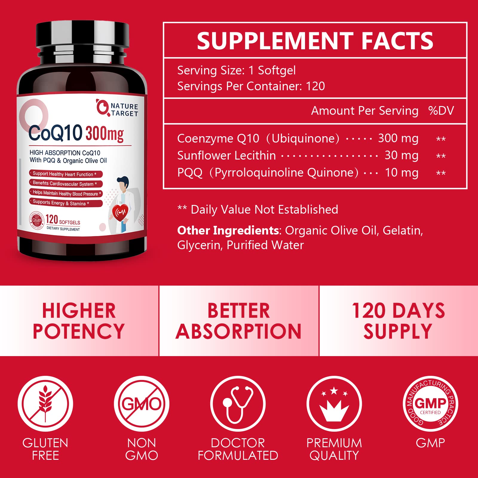 Nature Target CoQ10 Supplement for Heart Health and Energy

