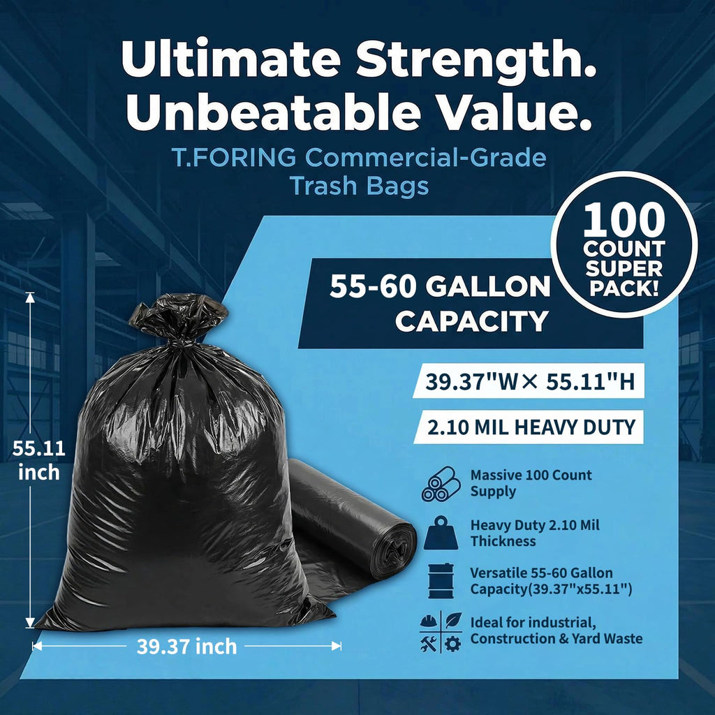 Trash Bags by TFORING - Heavy Duty for Commercial Use

