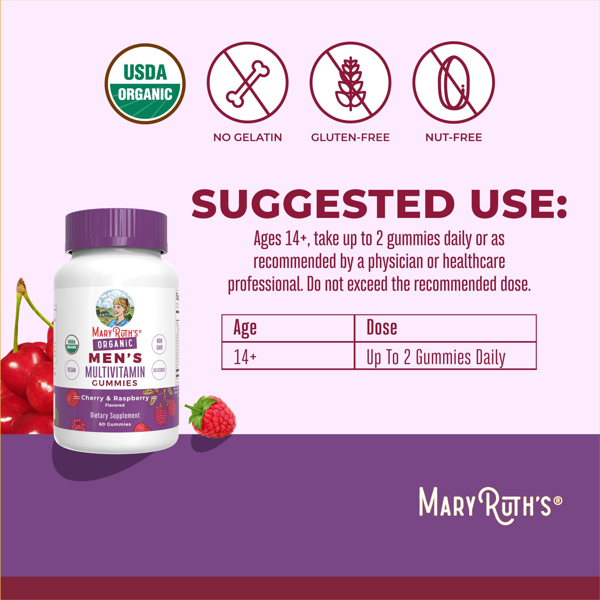 MaryRuth's Organics Men's Multivitamin Gummies - Vegan

