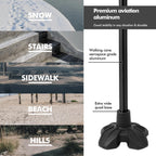 KingGear F1 Walking Cane - Lightweight Quad Base

