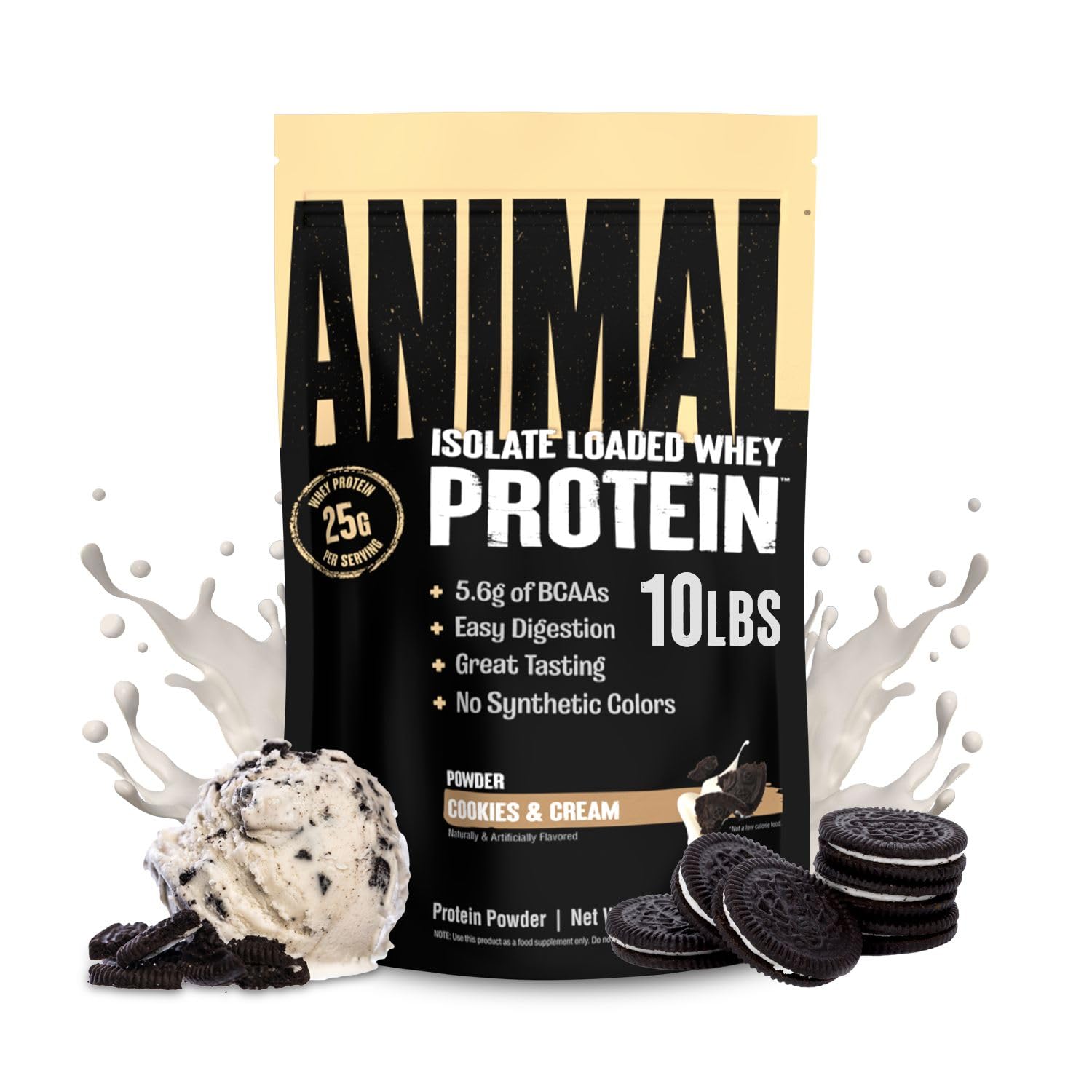 Animal Whey Isolate Protein Powder - 25g Protein, Digestive Enzymes