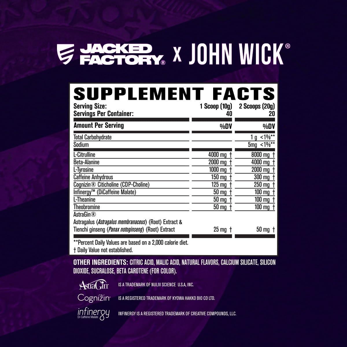 Jacked Factory X John Wick Wick Mode Pre Workout Powder

