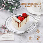 BESTVIP Disposable Plastic Plates with Rim


