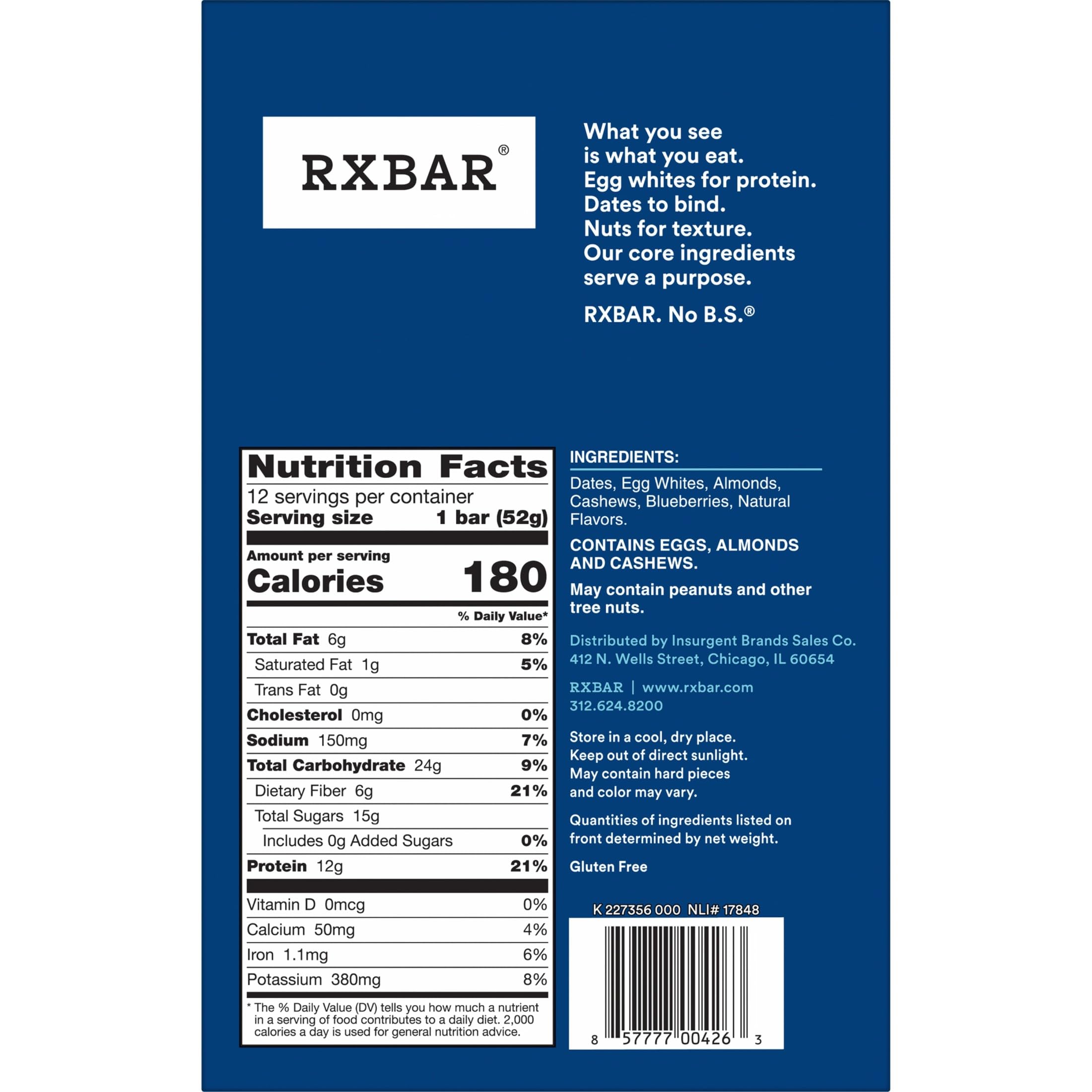 RXBAR Protein Bars Gluten Free Snack

