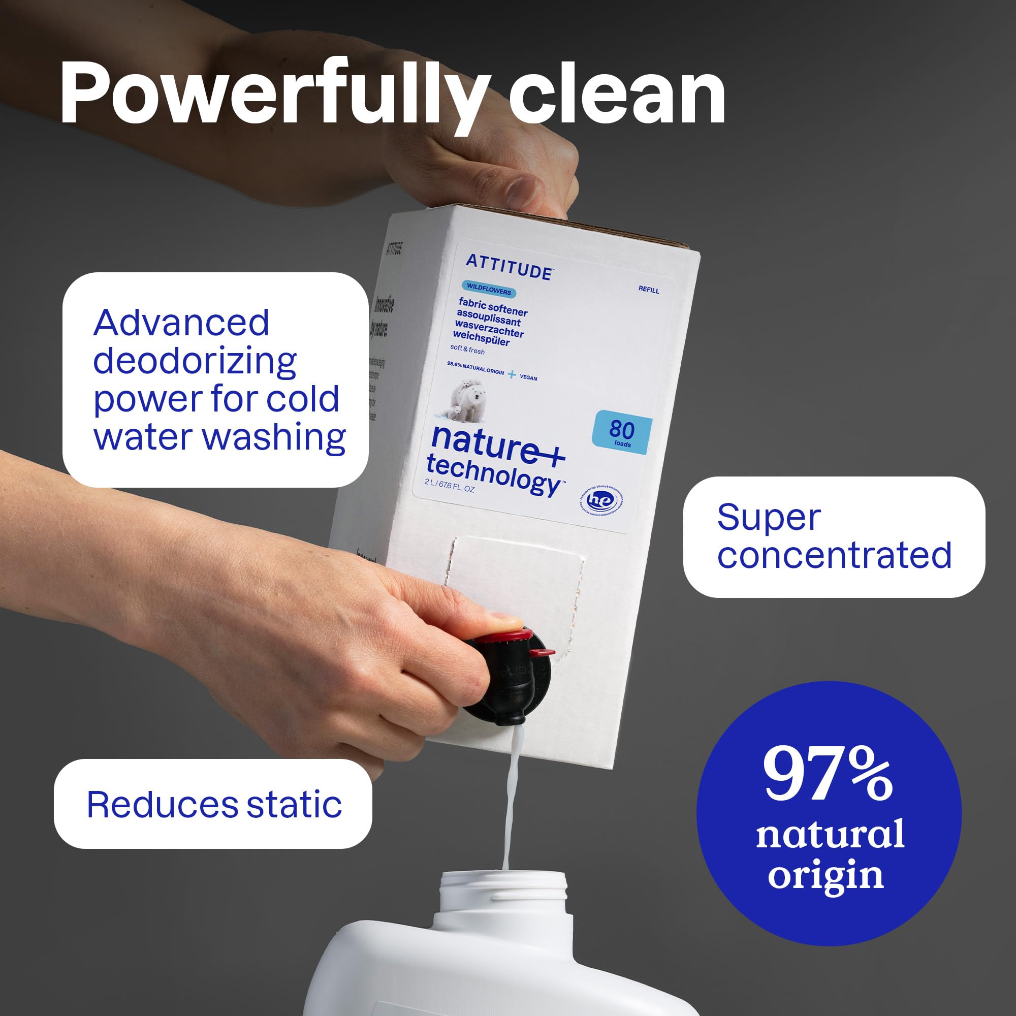 ATTITUDE Liquid Fabric Softener Refill – Plant-Based & Vegan

