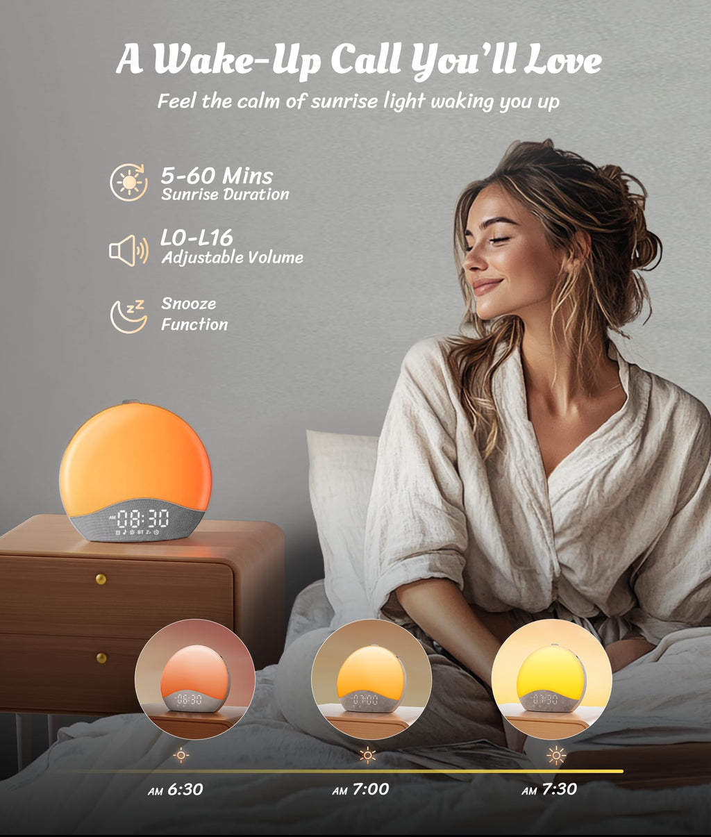 ecozy Sunrise Alarm Clock with Noise - 26 Sounds

