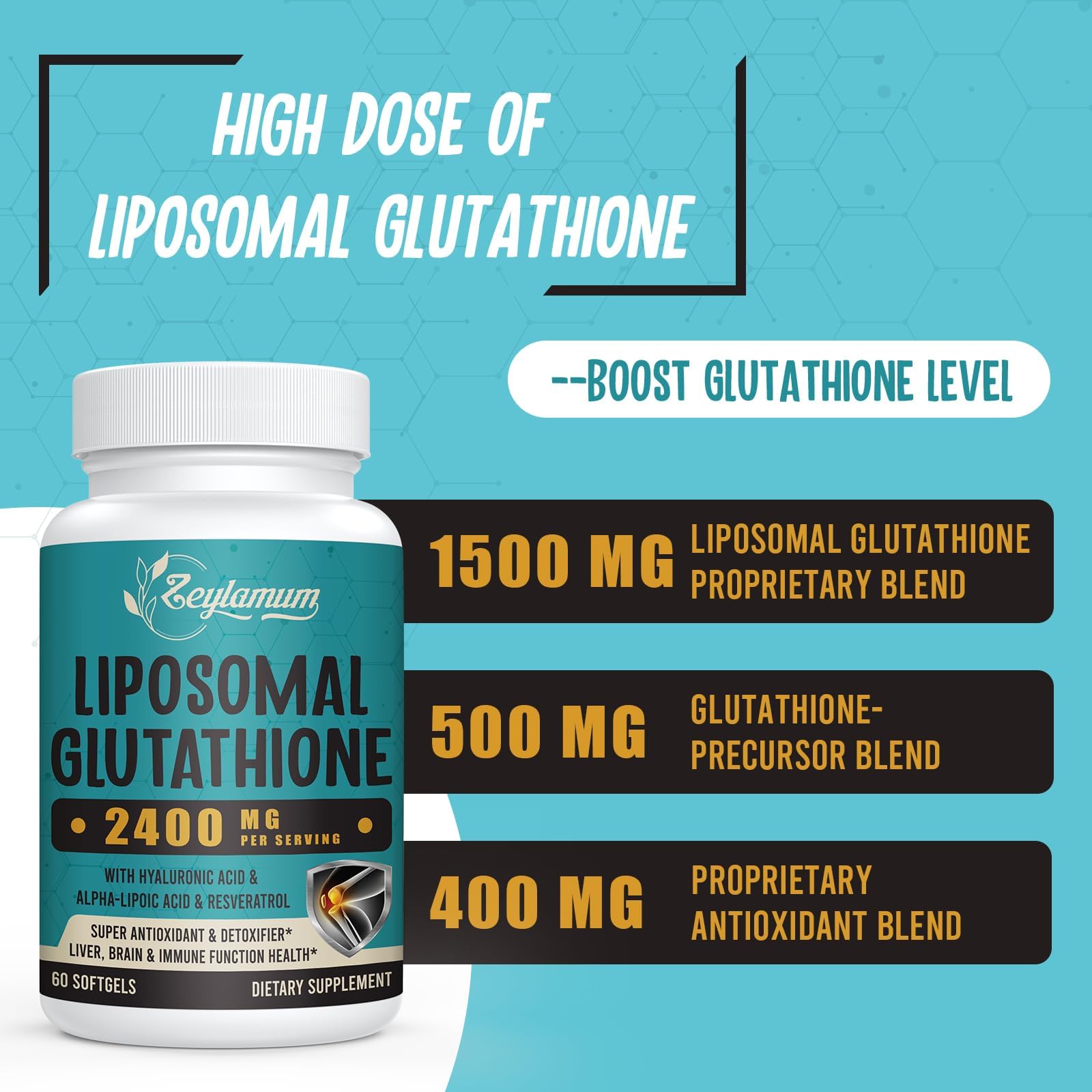 Zeylamum Liposomal Glutathione Softgels – High Absorption GSH

