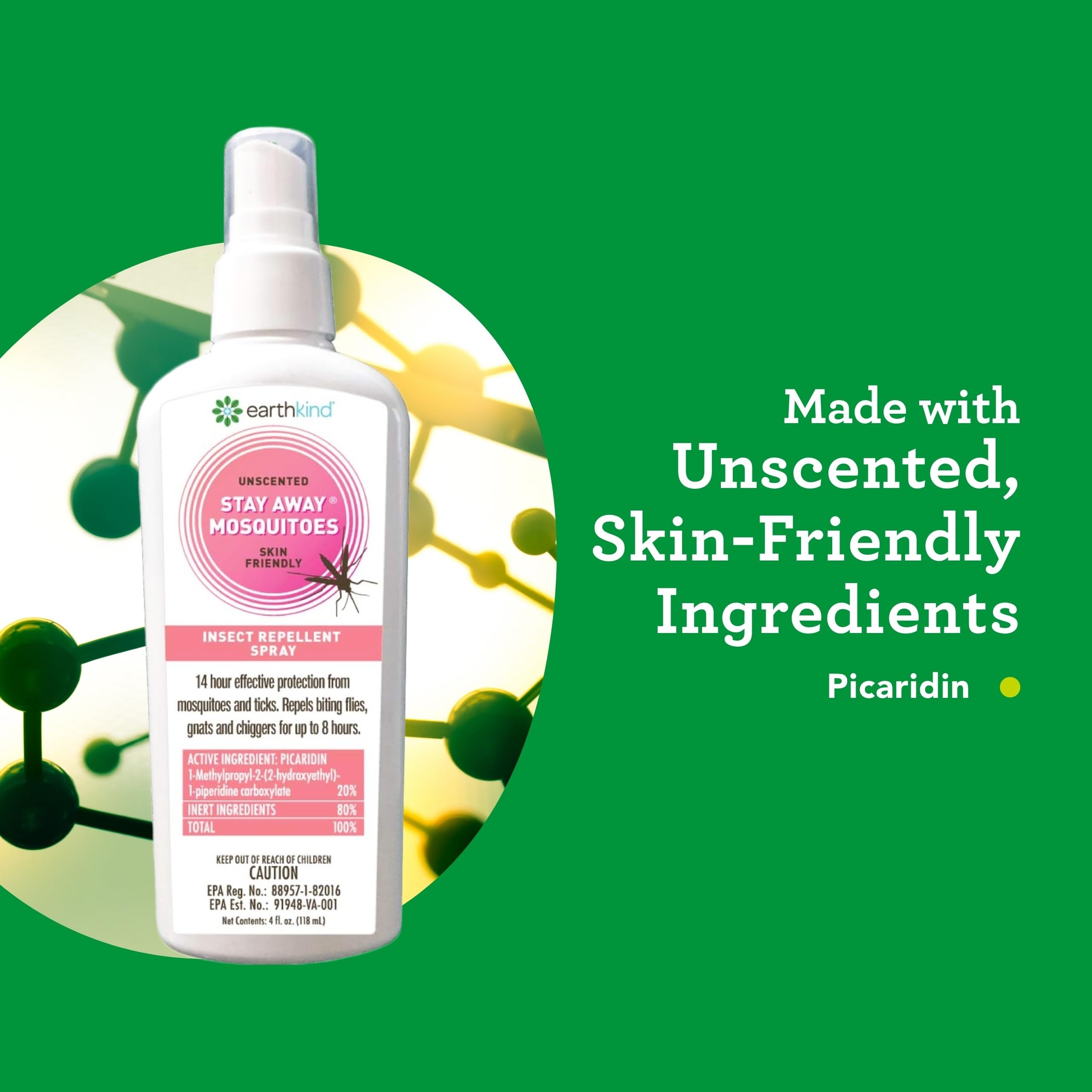EarthKind Stay Away Mosquito Repellent - Unscented Picaridin

