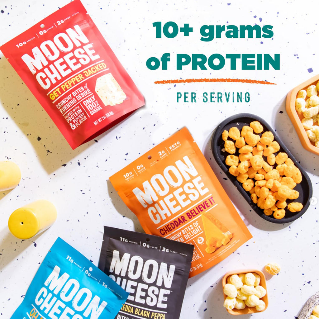 Moon Cheese Cheddar Believe It Crunchy Protein Snack

