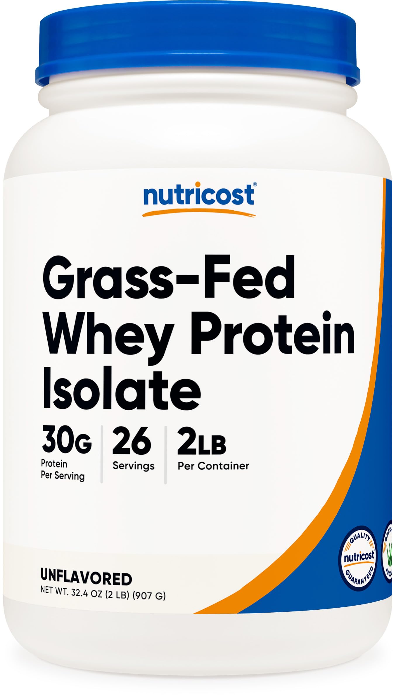 Nutricost Grass-Fed Whey Protein Isolate Non-GMO Gluten Free

