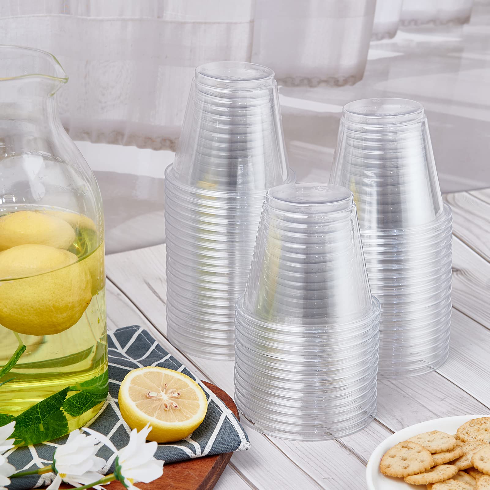 Turbo Bee Clear PET Cups - Disposable Crystal Drinking Cups

