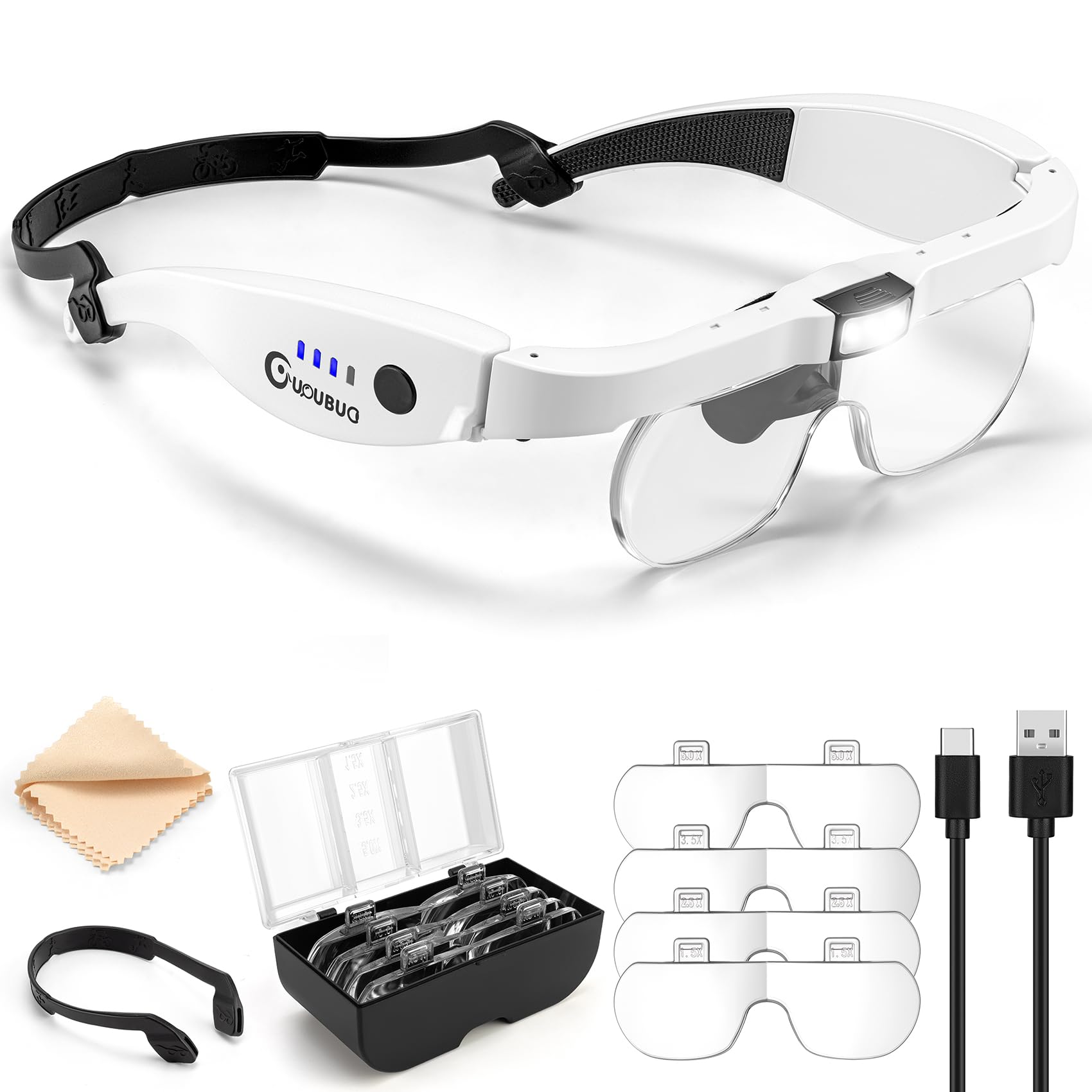 Magnifying Glass with Light Headset for Close Work

