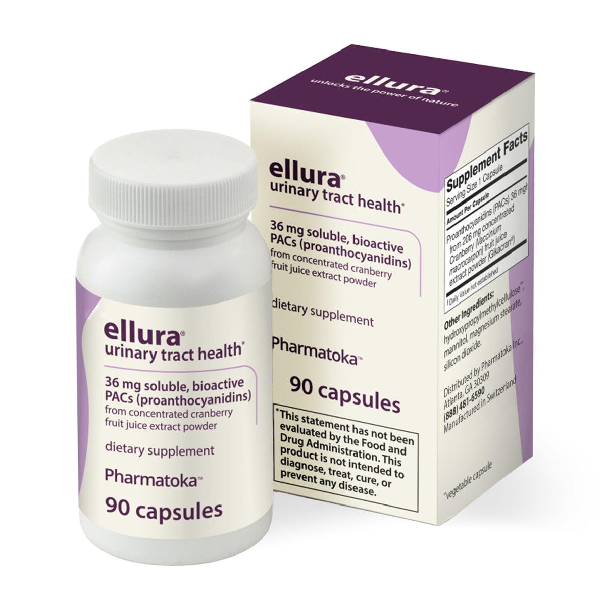 ellura 36 mg PAC Cranberry Urinary Tract Health Capsule