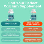 Calcium Citrate with D3 & K2 for Adults - Vegan Supplement

