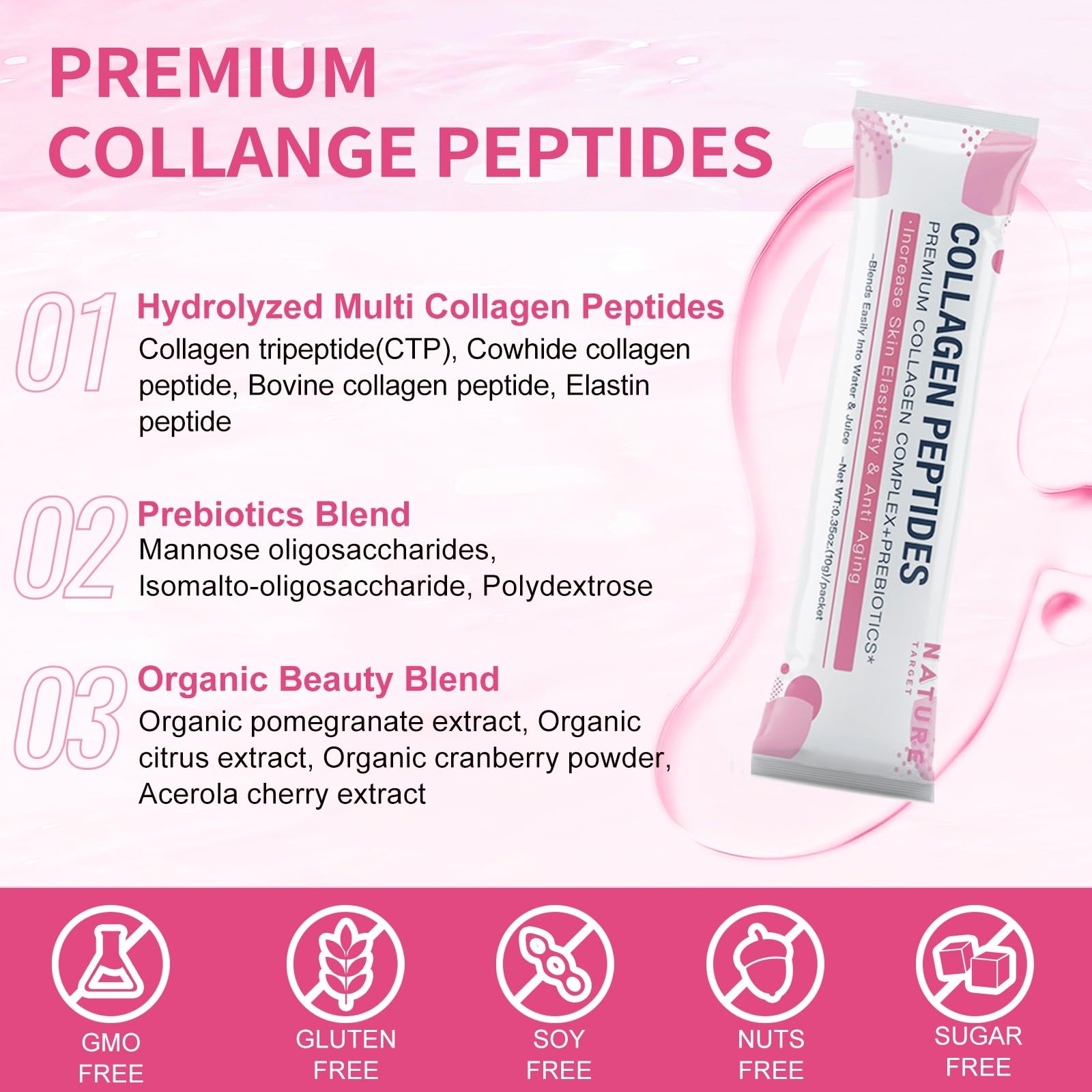 Nature Target Multi Collagen Peptides Powder | Skin and Nails


