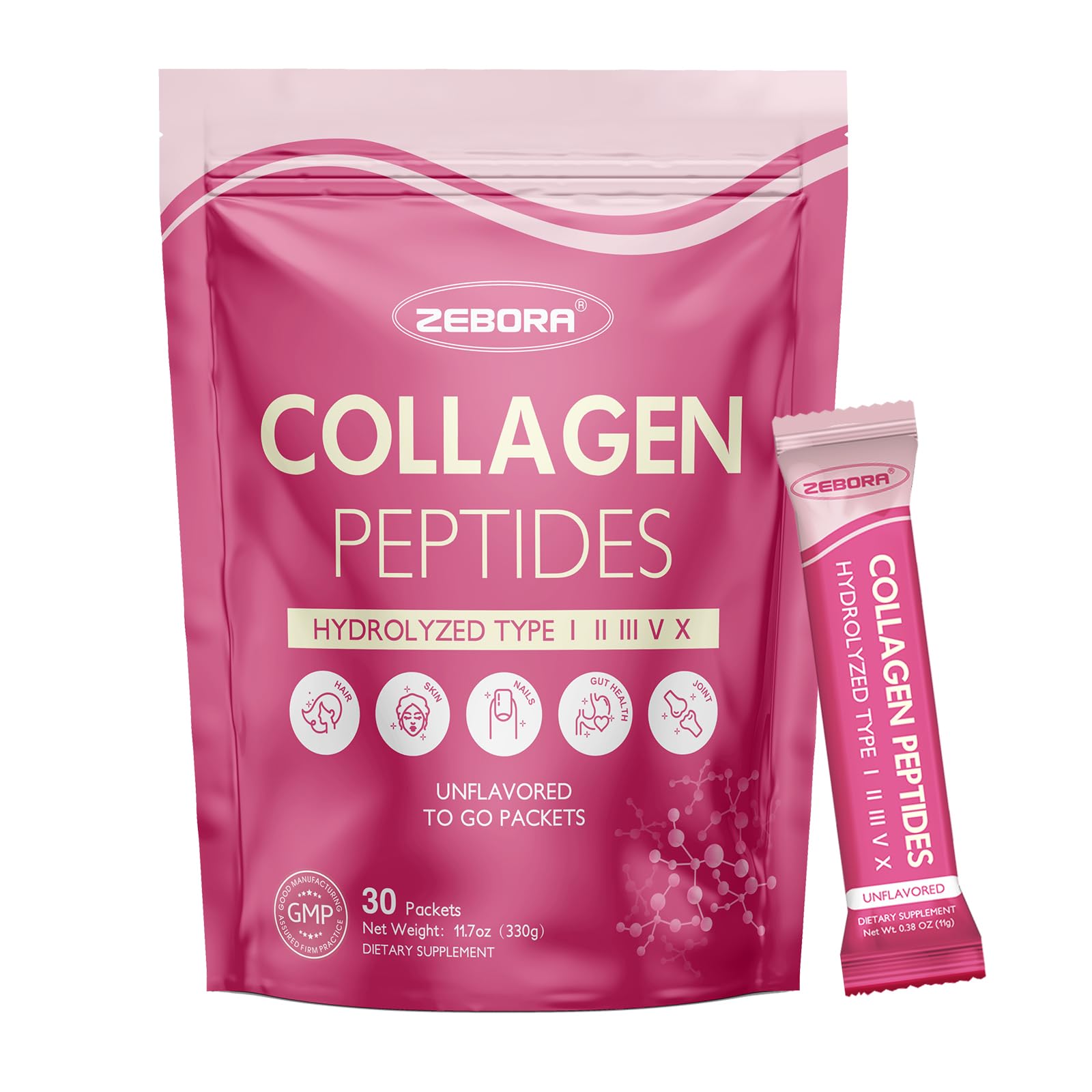 ZEBORA Collagen Peptides Powder for Skin Hair Nails

