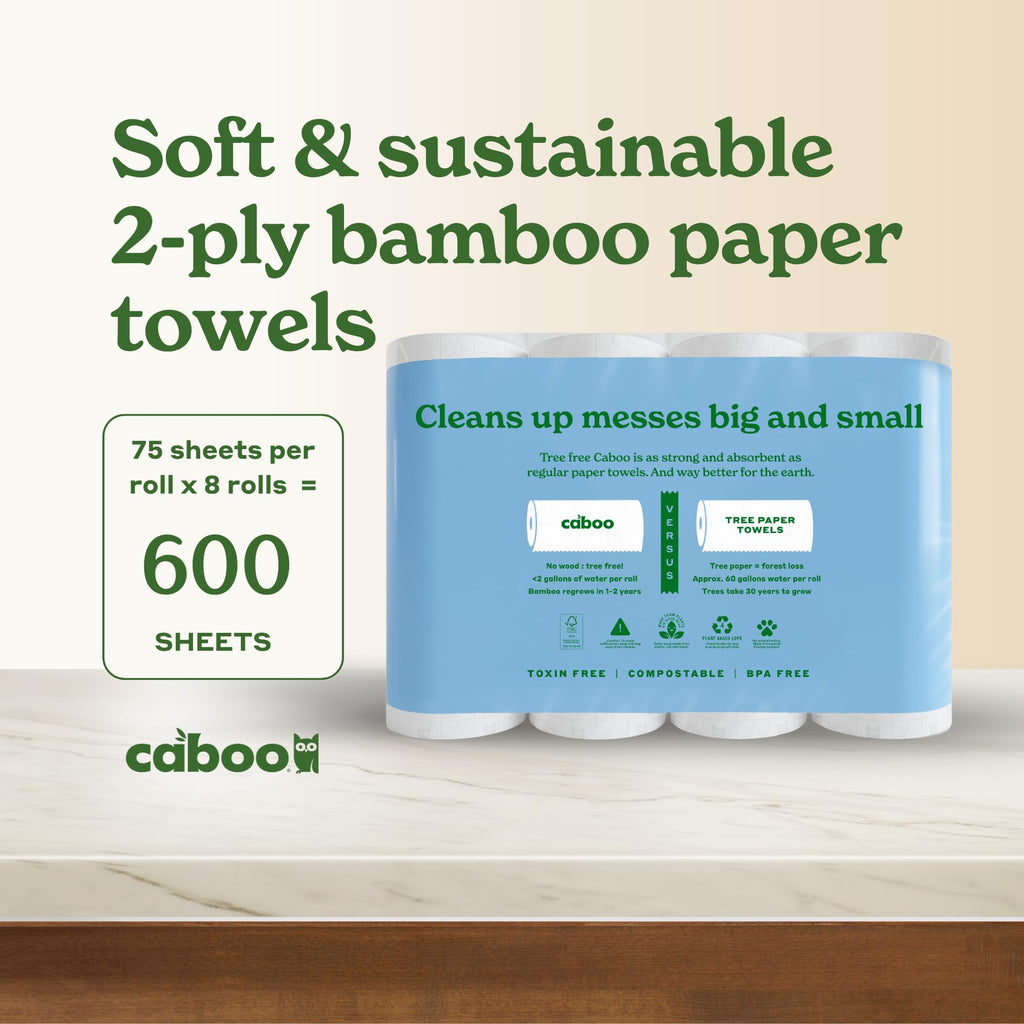 Caboo Bamboo Paper Towels - 2-Ply Eco Friendly


