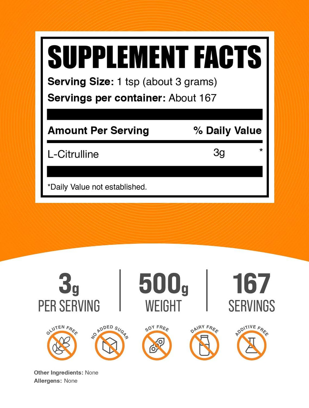 BulkSupplements L-Citrulline Powder - Gluten Free Unflavored

