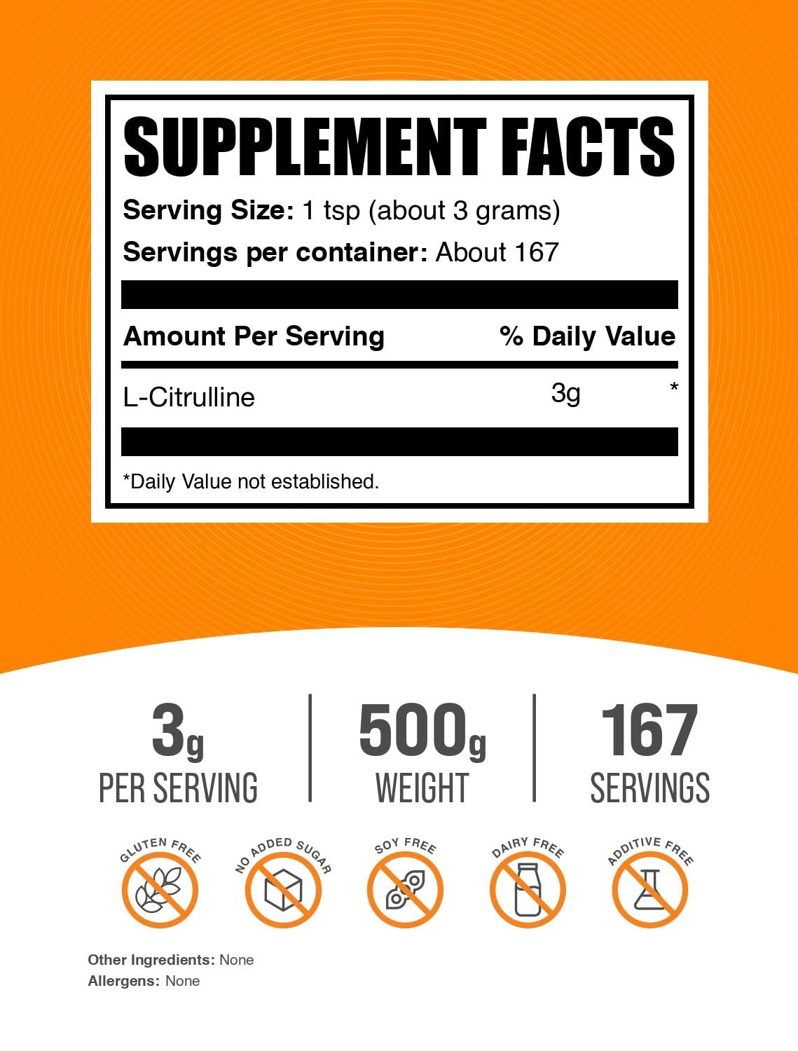 BulkSupplements L-Citrulline Powder - Gluten Free Unflavored

