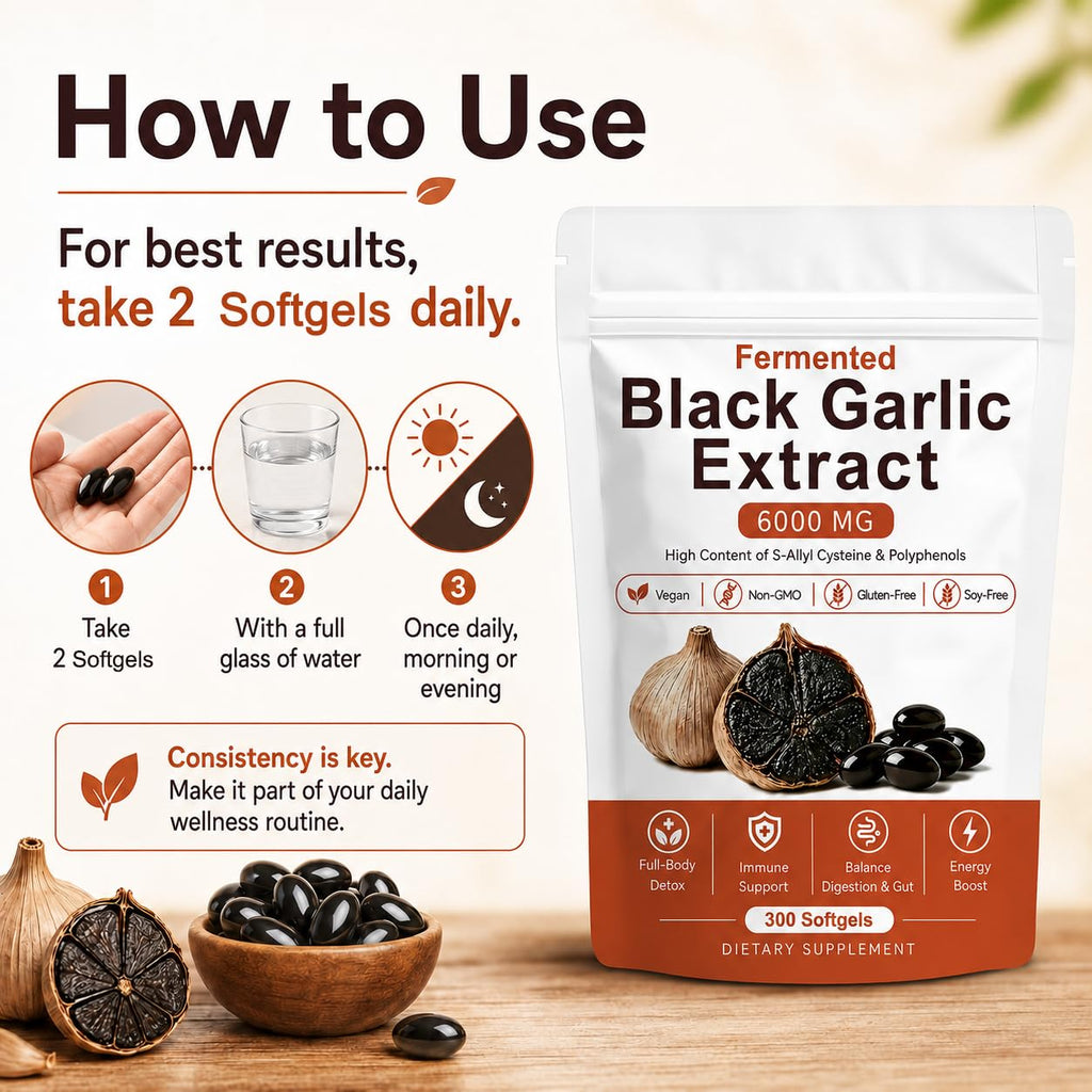 Fermented Black Garlic Extract Immune Support | Vegan

