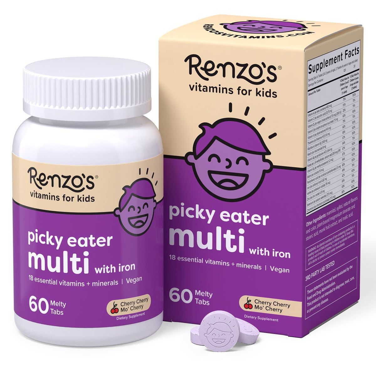 Renzo's Picky Eater Kids Multivitamin with Iron