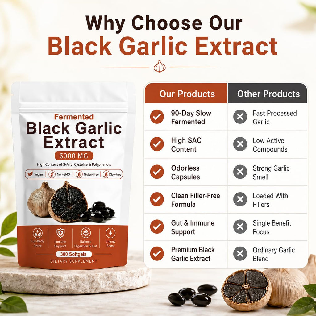Fermented Black Garlic Extract Immune Support | Vegan

