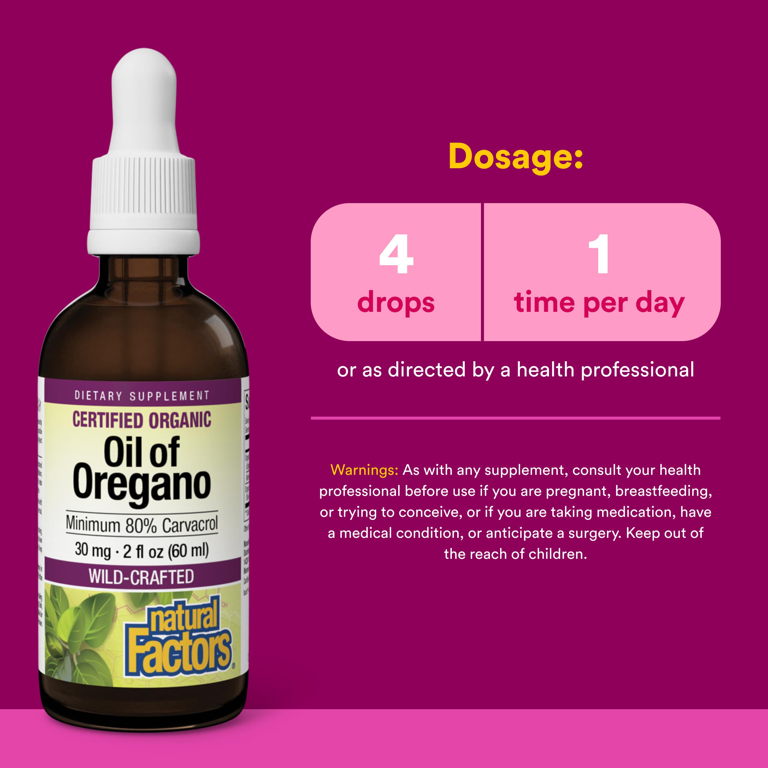 Natural Factors Oil of Oregano Liquid for Immune Support

