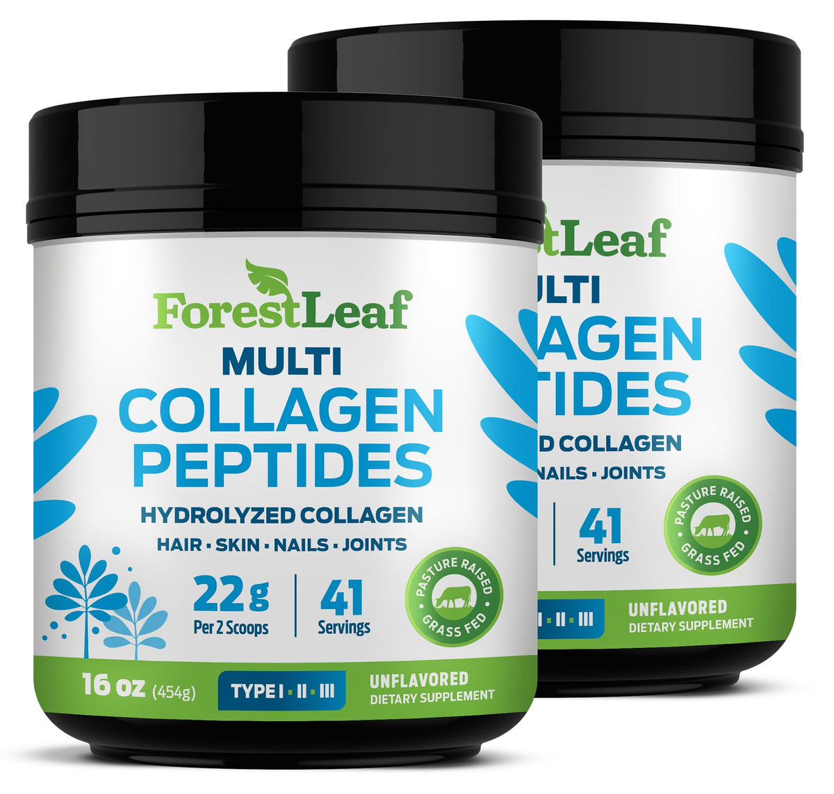 ForestLeaf Collagen Peptides Powder Unflavored Grass-Fed Keto 1-3