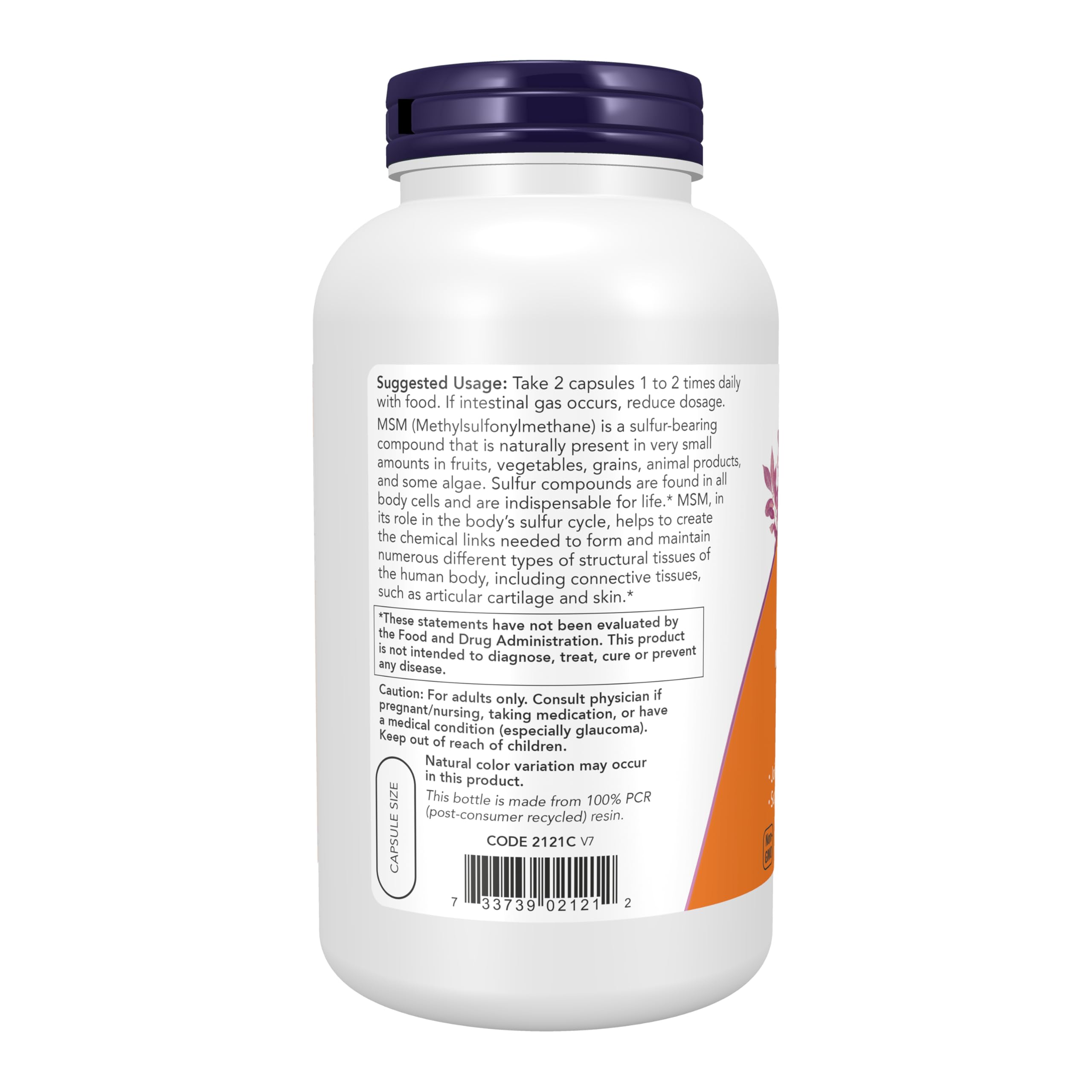 NOW MSM 1000 mg Joint Health Veg Capsules

