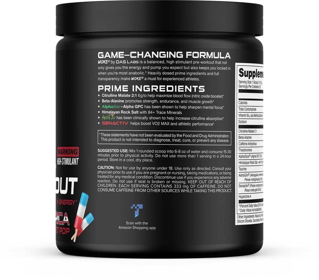 Bucked Up Woke High Stim Pre Workout | Focus & Pump

