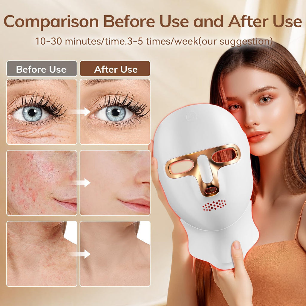 Red Light Therapy Face Mask - Cordless LED USB-C Rechargeable

