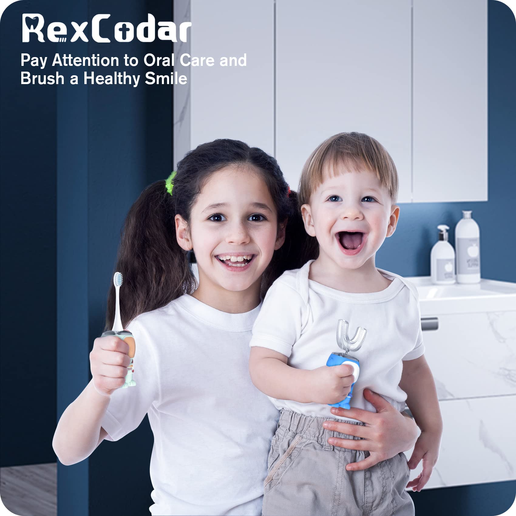 RexCodar Kids Ultrasonic U-Shaped Toothbrush – 5 Modes

