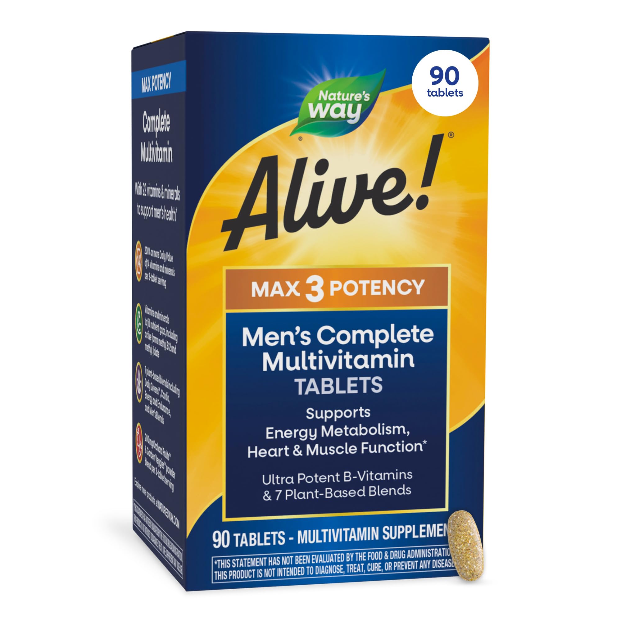 Nature's Way Alive Men's Max3 Multivitamin | High Potency Energy

