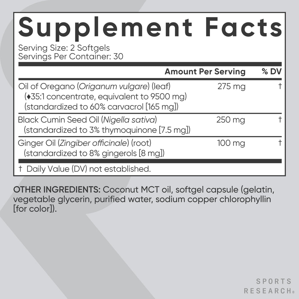 Oil of Oregano by Sports Research with Black Seed Oil

