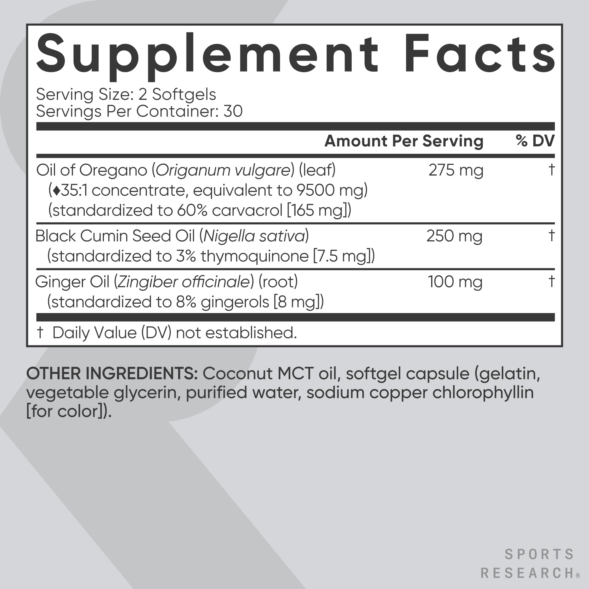 Oil of Oregano by Sports Research with Black Seed Oil


