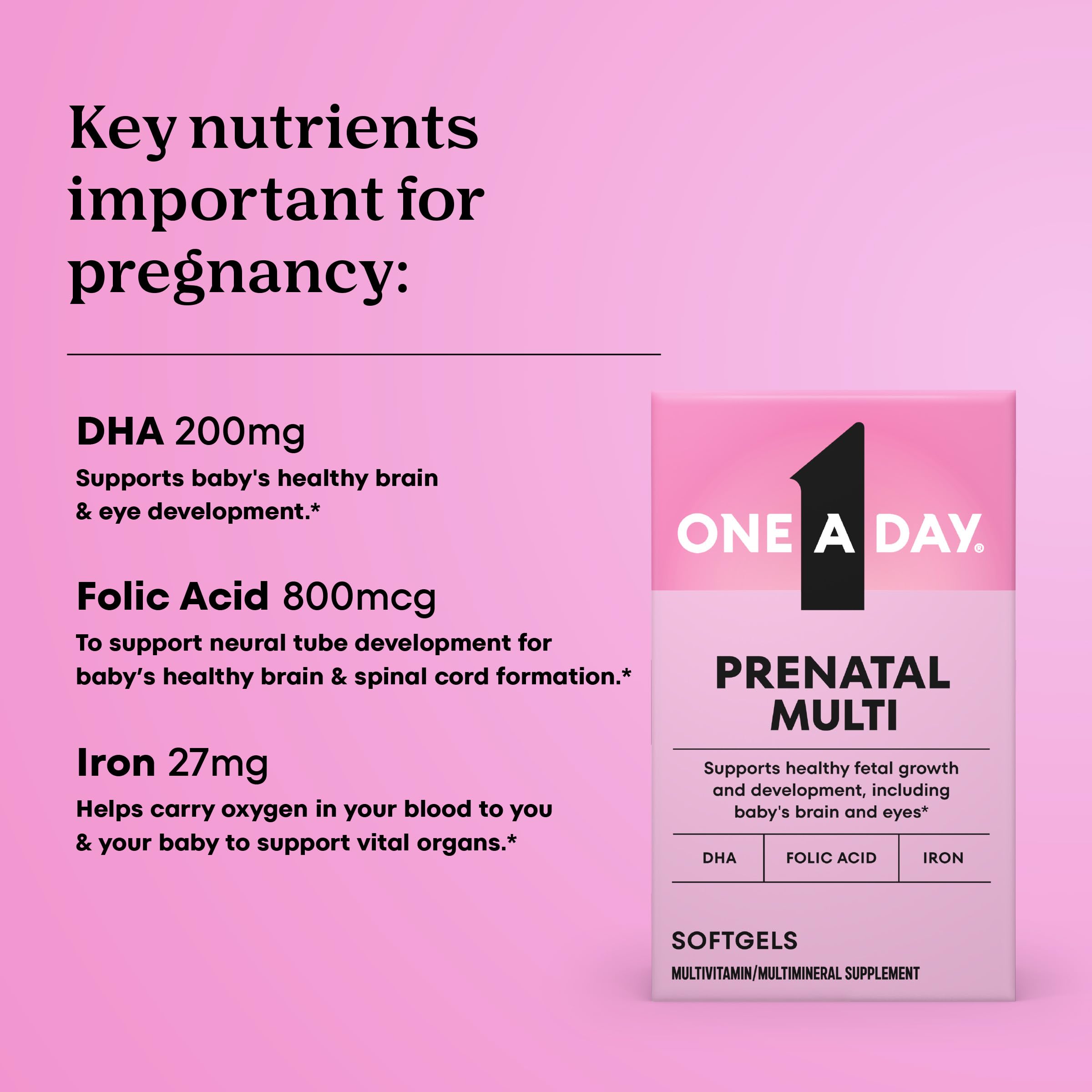 One A Day Prenatal Vitamins with Folic Acid Iron & Omega-3

