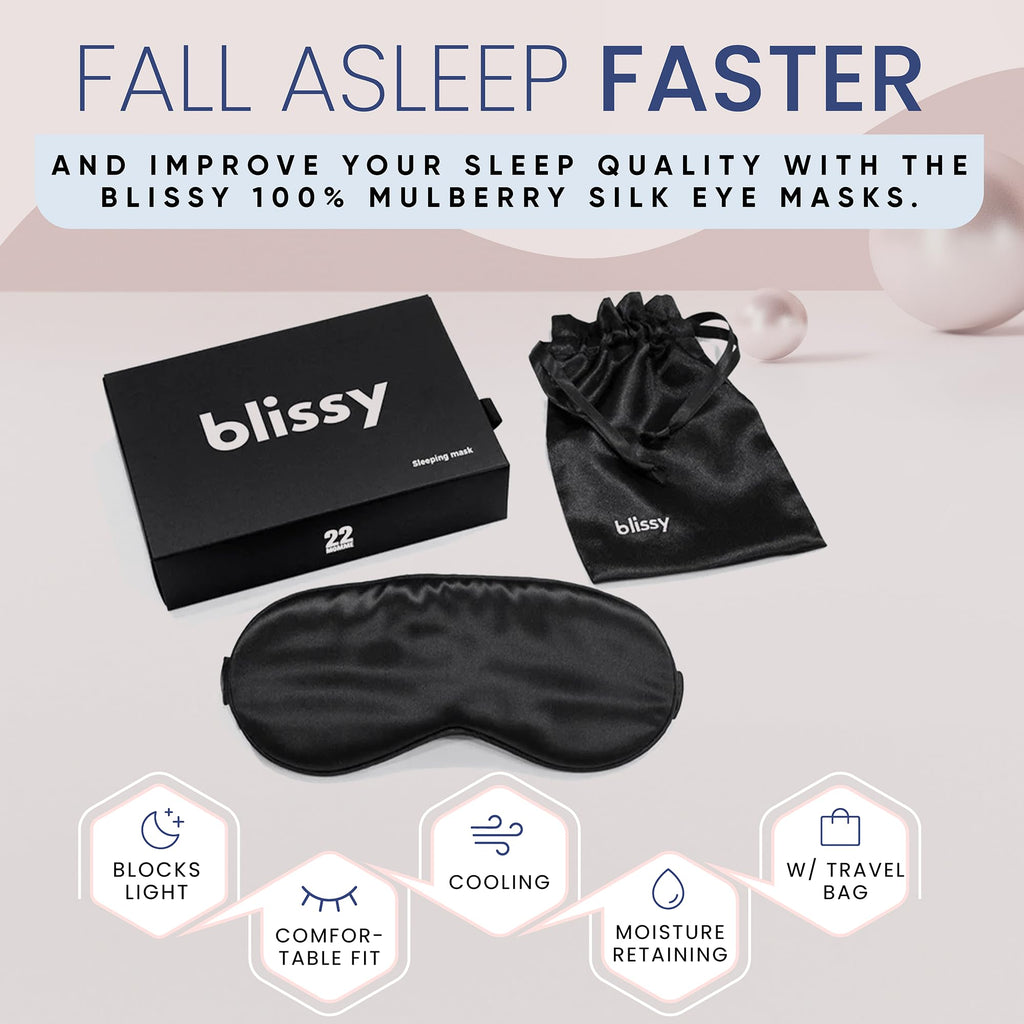 Blissy Silk Sleep Mask - Premium Mulberry Silk 22 Momme

