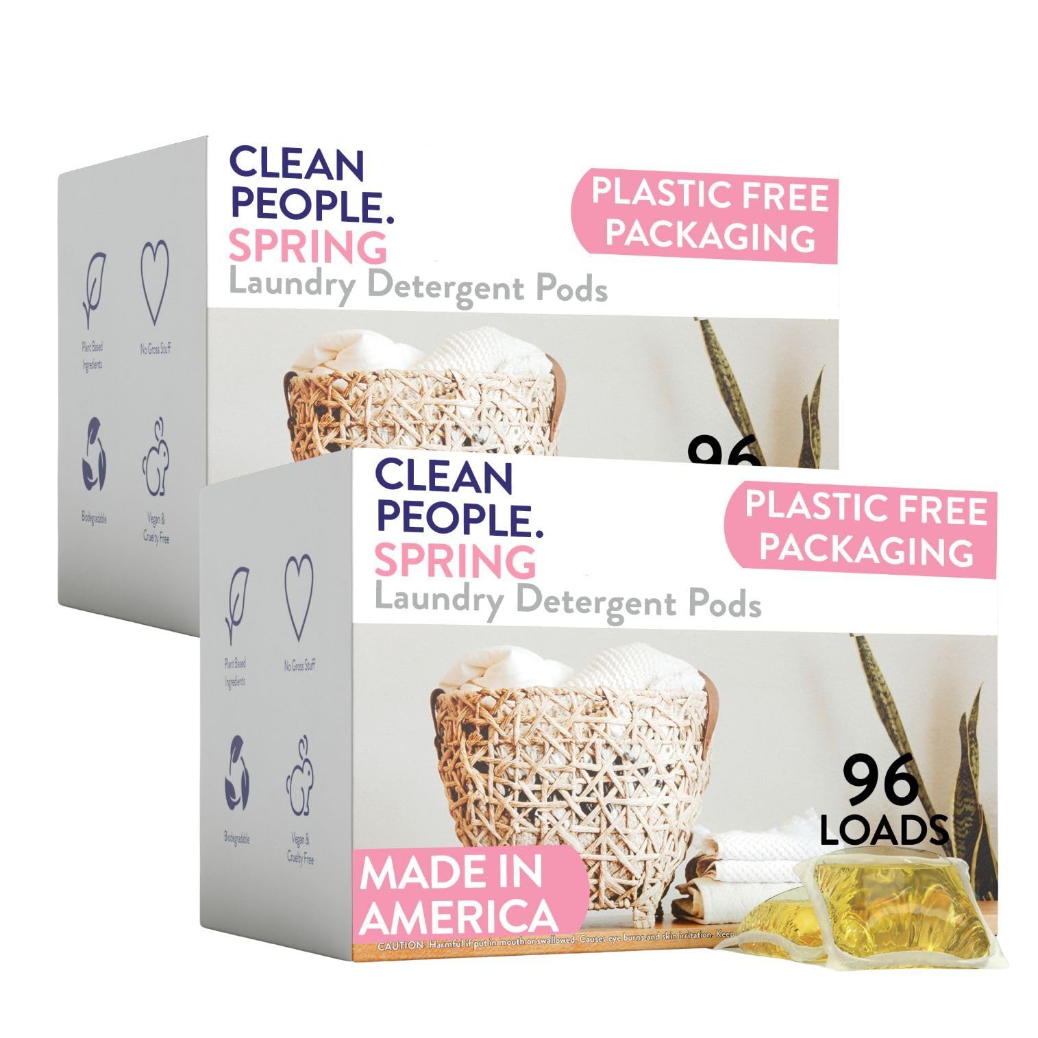 The Clean People Laundry Detergent Pods - Hypoallergenic Plant-Based Formula