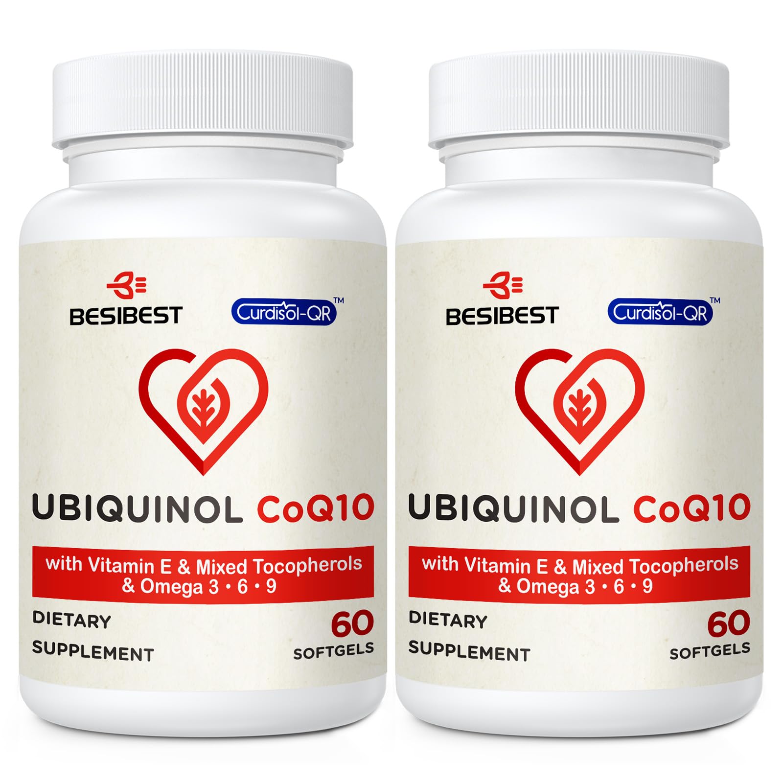 Besibest Ubiquinol CoQ10 600mg Softgels with Vitamin E

