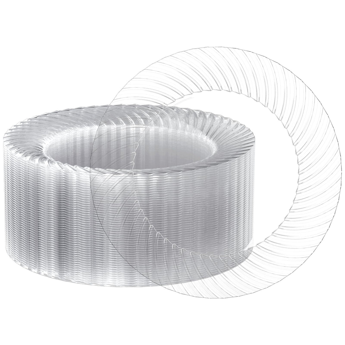 FOCUSLINE Clear Plastic Plates Heavy Duty Disposable Partyware