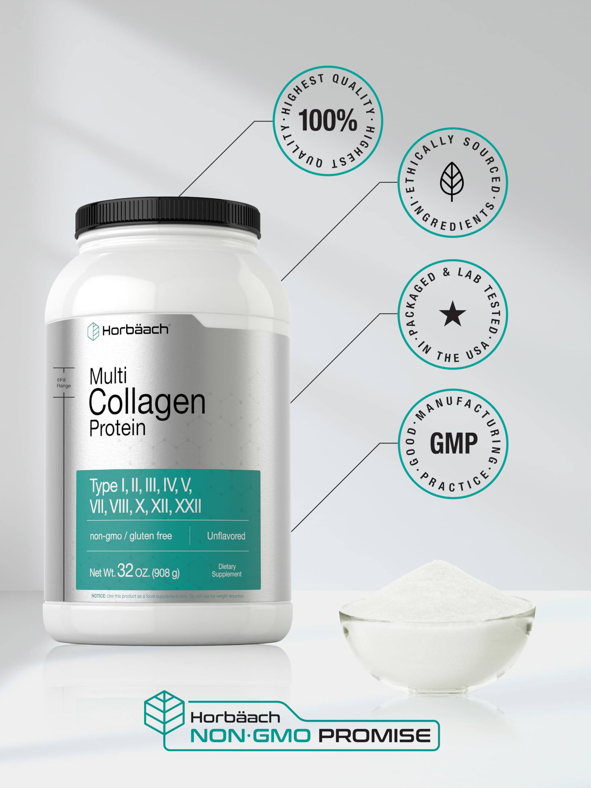 Horbaach Multi Collagen Protein Powder | Collagen Peptides

