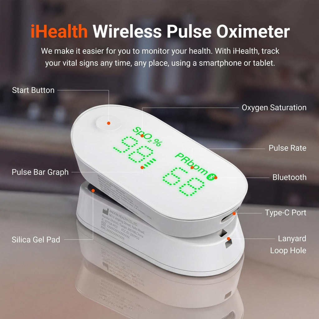 iHealth Rechargeable Pulse Oximeter with Bluetooth

