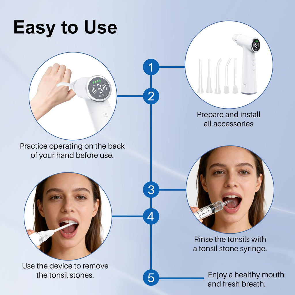 Tonsil Stone Remover Tool LED Light & 11 Probes

