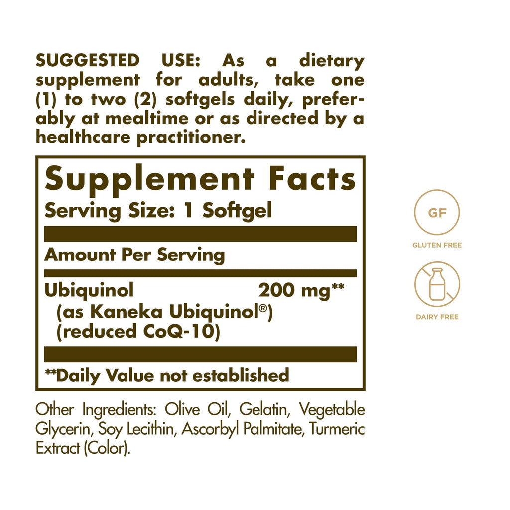 Solgar Ubiquinol 200 mg Softgels – CoQ10 Supplement

