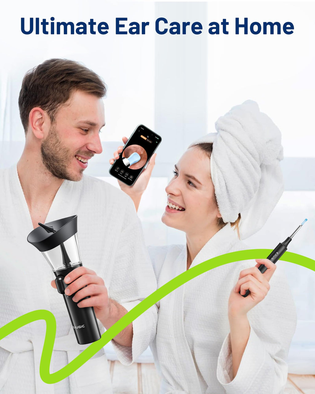 KAUGIC Ear Wax Removal with Camera One-Hand Ear Cleaner

